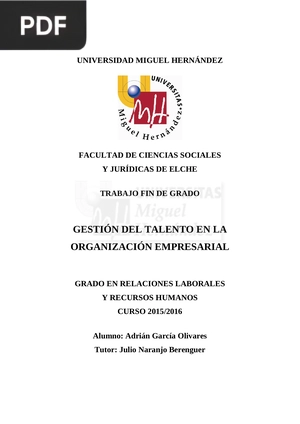 Gestión del talento en la organización empresarial