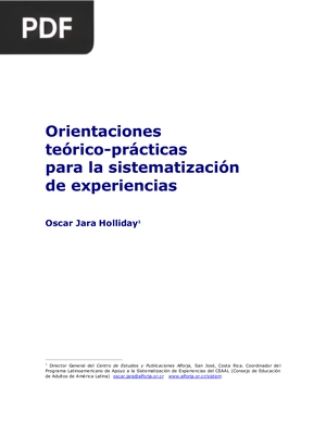 Orientaciones teórico-prácticas para la sistematización de experiencias