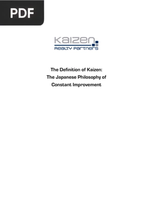 The Definition of Kaizen: The Japanese Philosophy of Constant Improvement (Inglés)