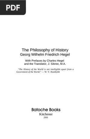 The Philosophy of History (Inglés)