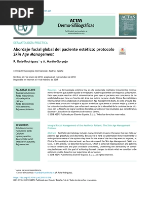 Abordaje facial global del paciente estético: protocolo Skin Age Management (Articulo)