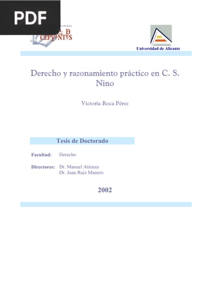 Derecho y razonamiento práctico en C.S. Nino