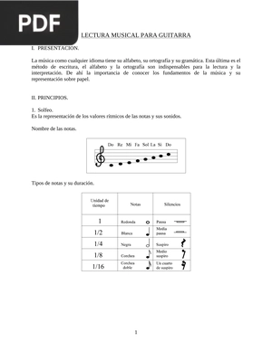 Lectura Musical para Guitarristas