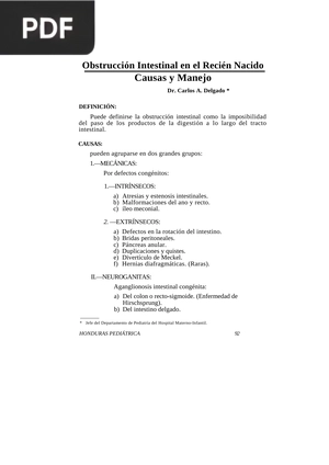 Obstrucción Intestinal en el Recién Nacido