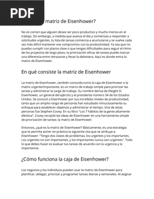 ¿Qué es la matriz de Eisenhower? (Articulo)