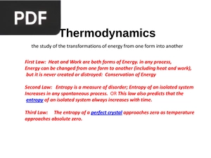 Thermodynamics (Inglés) (Presentación)