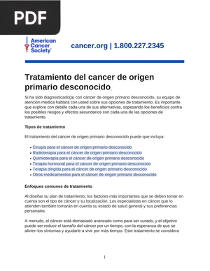 Tratamiento del cancer de origen primario desconocido