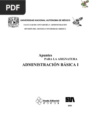 Apuntes para la asignatura Administración Báscia I