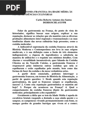 A Gastronomia Francesa: Da Idade Média ás Novas Tendências Culinárias (Portugués)