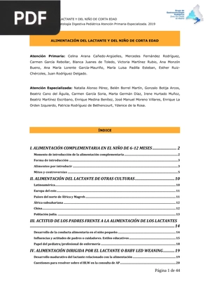 Alimentación del lactante y del niño de corta edad