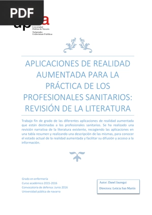 Aplicaciones de realidad aumentada para la práctica de los profesionales sanitarios