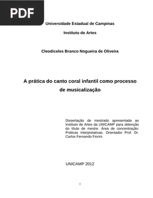 A prática do canto coral infantil como processo de musicalização