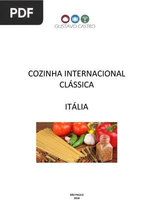 Cozinha Internacional Clássica: Itália (Portugués)