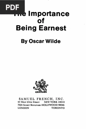 The Importance of Being Earnest (Inglés)