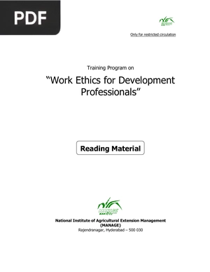 Work Ethics for Development Professionals (Inglés)