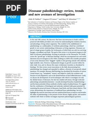 Dinosaur paleohistology: review, trends and new avenues of investigation