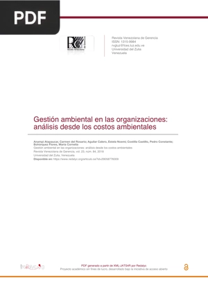 Gestión ambiental en las organizaciones: análisis desde los costos ambientales