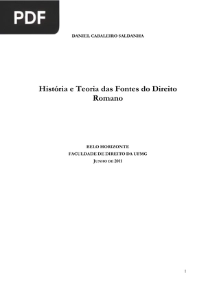 História e Teoria das Fontes do Direito Romano (Portugués)