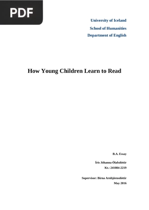 How young children learn to read