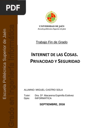 Internet de las cosas. Privacidad y seguridad