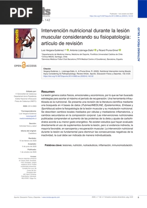 Intervención nutricional durante la lesión muscular considerando su fisiopatología