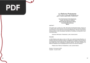 La Reforma Protestante: ¿un nuevo periodo histórico? (Articulo)