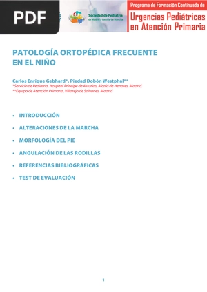 Patología ortopédica frecuente en el niño