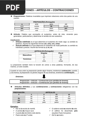 Preposiciones - Artículos - Contracciones