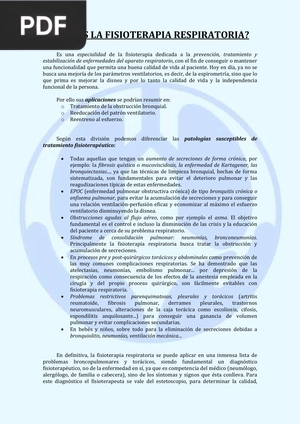 ¿Qué es la fisioterapia respiratoria?