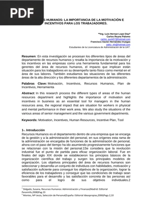 Recursos Humanos: La importancia de la motivación e incentivo a los trabajadores