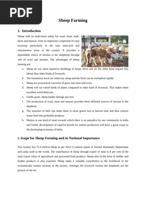 Sheep Farming (Inglés) (Artículo)