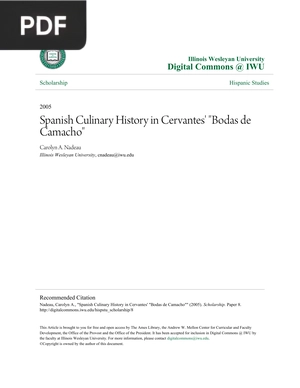 Spanish culinary history in Cervantes