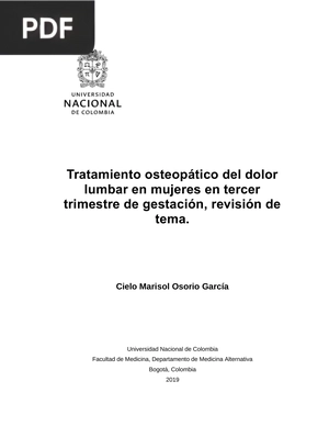 Tratamiento osteopático del dolor lumbar en mujeres en tercer trimestre de gestación