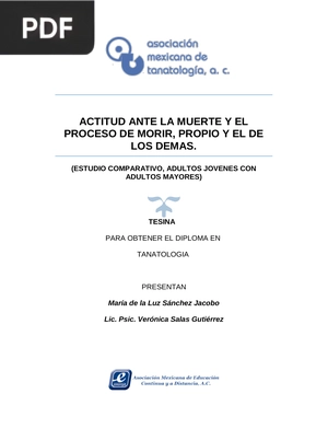 Actitud ante la muerte y el proceso de morir, propio y el de los demas