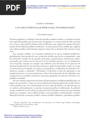 Las características jurídicas del neoliberalismo