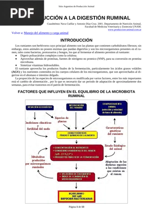 Introducción a la digestión ruminal