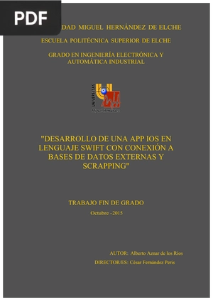 Desarrollo de una app IOS en lenguaje swift con conexión a bases de datos externas y scrapping