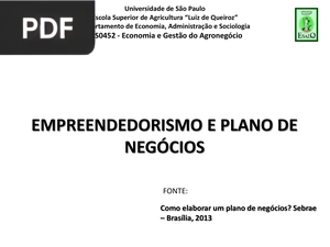 Empreendedorismo e plano de negócios (Portugués) (Presentación)