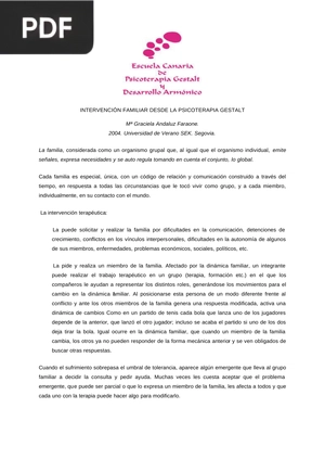 Intervención familiar desde la psicoterapia gestalt (Articulo)