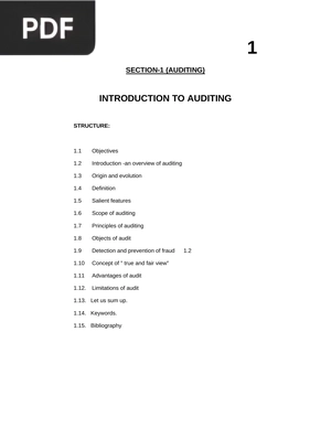 Introduction to auditing