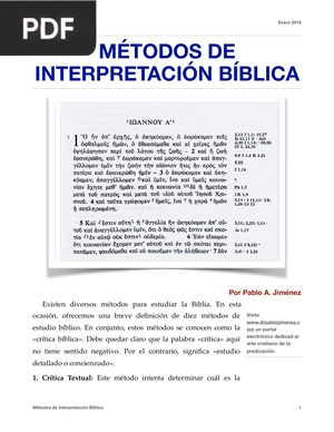 Métodos de interpretación bíblica (Articulo)