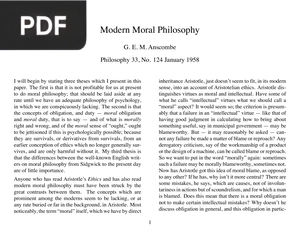 Modern Moral Philosophy (Inglés)