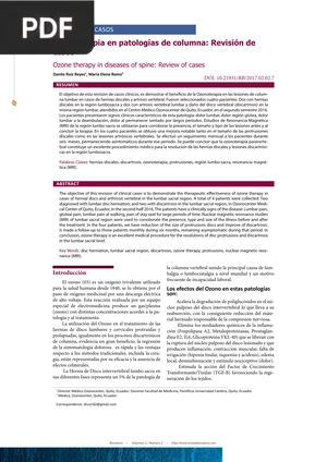 Ozonoterapia en patologías de columna: Revisión de casos (Articulo)