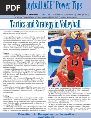 Tactics and Strategy in Volleyball (Inglés) (Artículo)