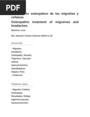 Tratamiento osteopático de las migrañas y cefaleas