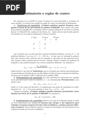 Combinatoria o reglas de conteo (Articulo)