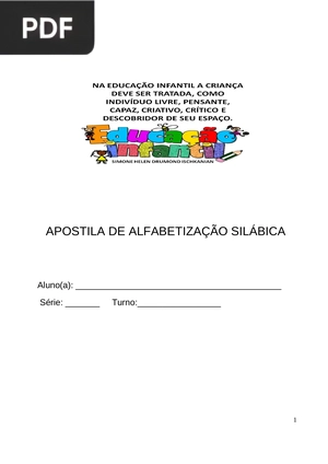 Apostila De Alfabetização Silábica (Portugués)