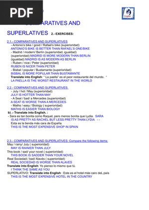 Comparatives and Superlatives