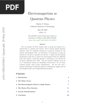 Electromagnetism as Quantum Physics (Inglés)