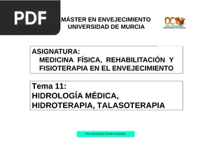 Hidrología Médica, Hidroterapia, Talasoterapia (Presentación)